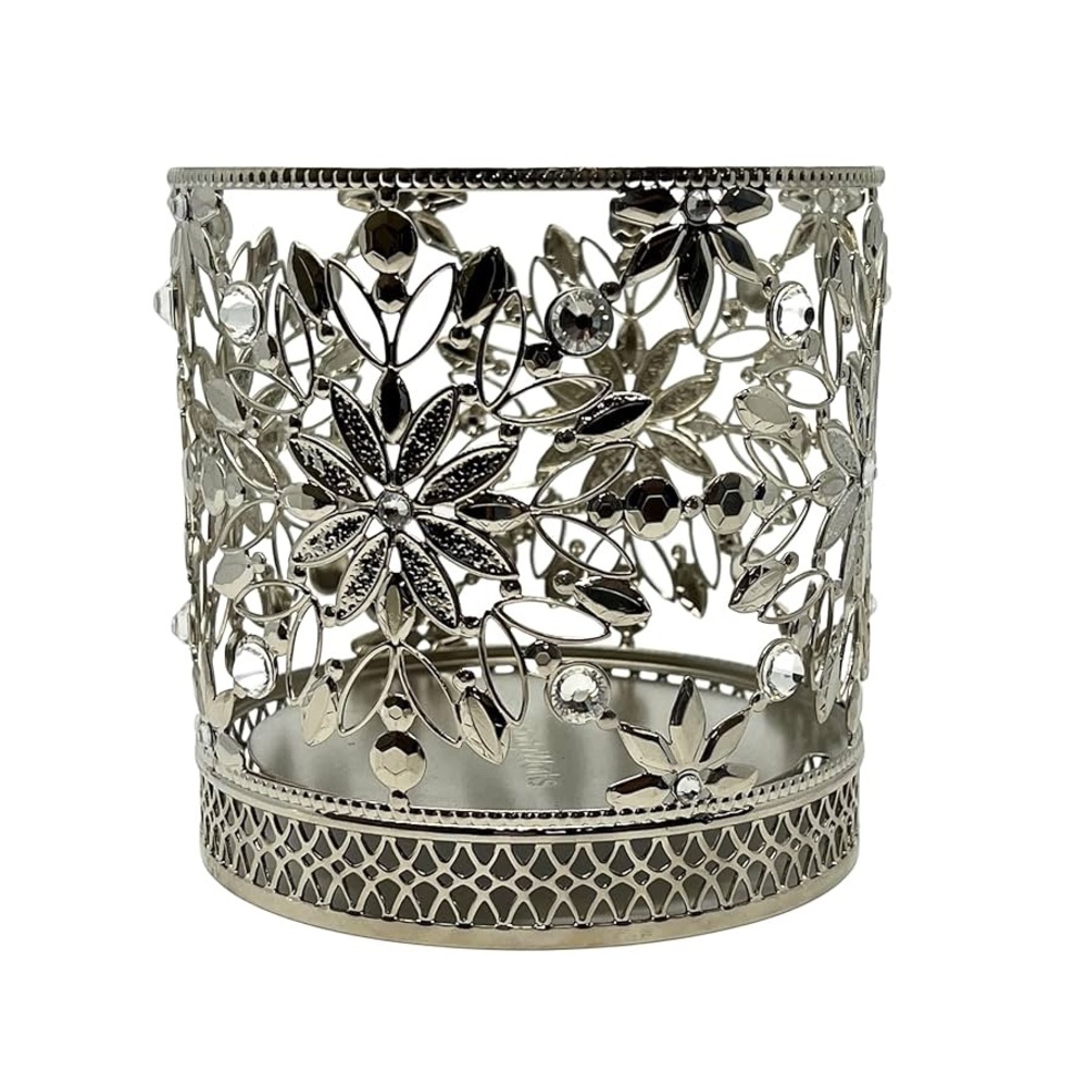Bath & Body Works Silver snowflake 3-wick Candle Holder EUC